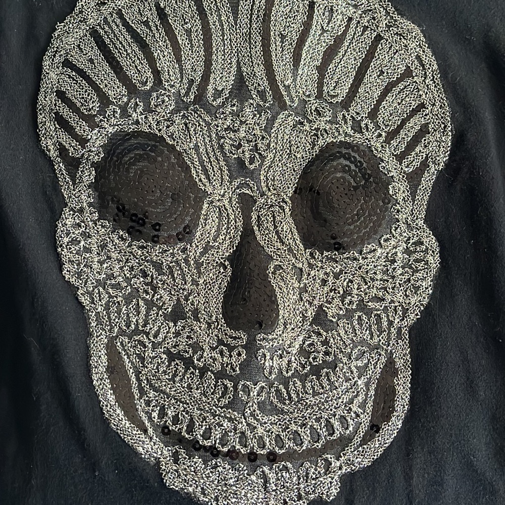 ZENANA Outfitters Silver Skull Top